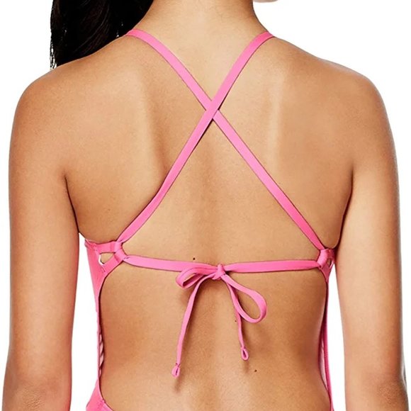 Speedo Size 22 Women's One Piece Tie-Back Athletic Swim Suit *PINK* - Picture 3 of 5